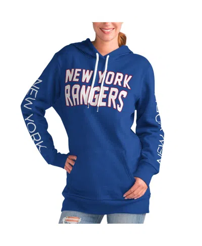 G-III 4HER BY CARL BANKS WOMEN'S G-III 4HER BY CARL BANKS BLUE NEW YORK RANGERS OVERTIME PULLOVER HOODIE