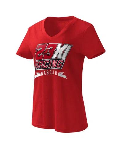 G-III 4HER BY CARL BANKS WOMEN'S G-III 4HER BY CARL BANKS RED 23XI RACING DREAM TEAM V-NECK T-SHIRT
