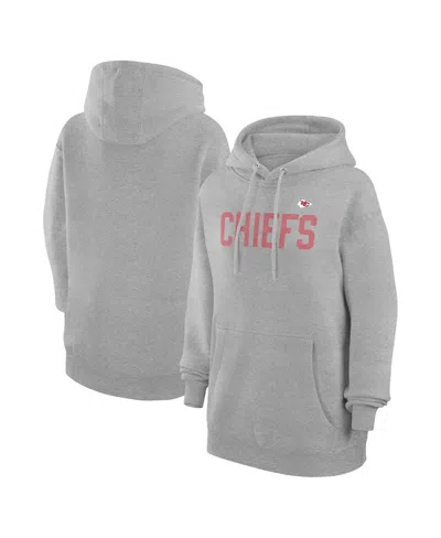 G-III 4HER BY CARL BANKS WOMEN'S HEATHER GRAY KANSAS CITY CHIEFS DOT PRINT PULLOVER HOODIE