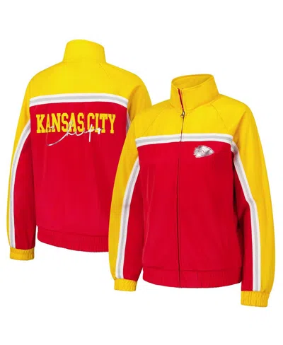 G-III 4HER BY CARL BANKS WOMEN'S RED KANSAS CITY CHIEFS POST GAME FULL-ZIP TRACK JACKET