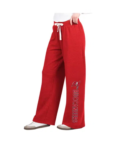G-III 4HER BY CARL BANKS WOMEN'S RED TAMPA BAY BUCCANEERS FIELD WIDE LEG SWEATPANTS