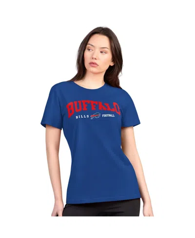 G-III 4HER BY CARL BANKS WOMEN'S ROYAL BUFFALO BILLS SUPER-SLIM LIGHTWEIGHT WINNING CREW T-SHIRT