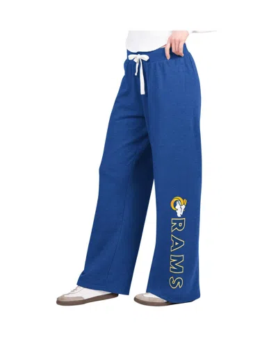G-III 4HER BY CARL BANKS WOMEN'S ROYAL LOS ANGELES RAMS FIELD WIDE LEG SWEATPANTS