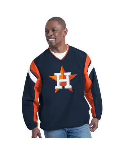 G-III SPORTS BY CARL BANKS MEN'S NAVY HOUSTON ASTROS DOUBLE COVERAGE V-NECK PULLOVER HOODIE