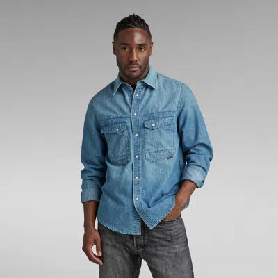 G-STAR SHIRTS MAN G-STAR D23006 D303 DAKOTA SHIRT B890 FADED CADET BLUE