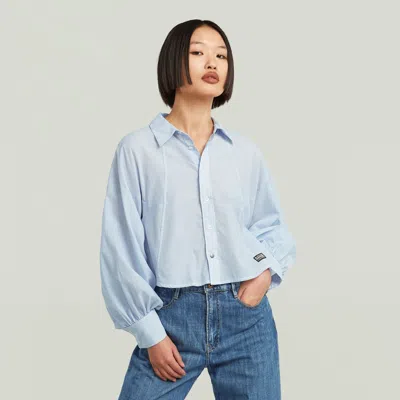 G-STAR WOMEN'S SHIRTS G-STAR D26579-D925 MACRO BALOON SHIRT H065 DEEP WAVE MICRO STRIPE
