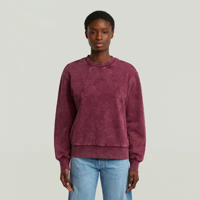 G-STAR WOMEN'S SWEATSHIRT G-STAR D27173-D969 WASHED ONLINE SCRIPT H732 MAROON SMOKEY