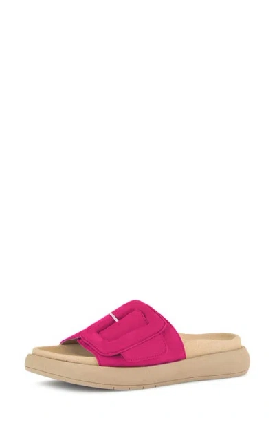 GABOR GABOR BUCKLED PLATFORM SLIDE SANDAL