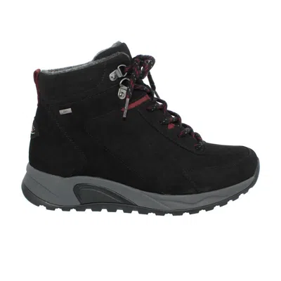 GABOR ROLLINGSOFT BOOTIE, NUBUK OIL (TEX), SCHWARZ/DKRED (MEL.), SCHNÜRUNG, WECHSELFUSS