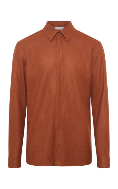 GABRIELA HEARST ABBE SHIRT IN RUST VIRGIN WOOL CASHMERE