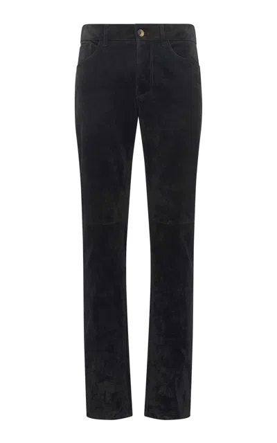 GABRIELA HEARST ANTHONY FIVE POCKET PANT IN BLACK SUEDE
