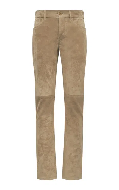 GABRIELA HEARST ANTHONY FIVE POCKET PANT IN CAMEL SUEDE