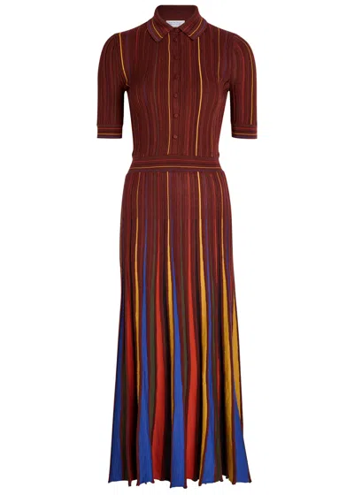 GABRIELA HEARST GABRIELA HEARST CALYPSO STRIPED WOOL MIDI SHIRT DRESS