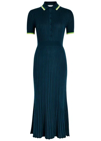 GABRIELA HEARST GABRIELA HEARST EYOT RIBBED SILK AND CASHMERE-BLEND MIDI SHIRT DRESS