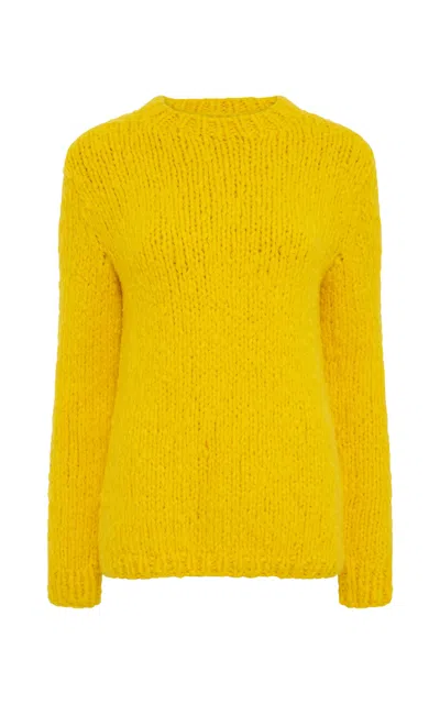 GABRIELA HEARST LAWRENCE KNIT SWEATER IN CADMIUM YELLOW WELFAT CASHMERE