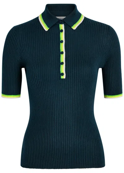 GABRIELA HEARST GABRIELA HEARST PERRO RIBBED CASHMERE AND SILK-BLEND POLO SHIRT