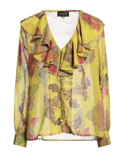 GAELLE PARIS GAËLLE PARIS WOMAN SHIRT LIME GREEN SIZE 10 POLYESTER