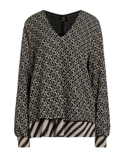 GAI MATTIOLO GAI MATTIOLO GM WOMAN SWEATER DARK BROWN SIZE 14 VISCOSE, LUREX, POLYESTER, ELASTANE