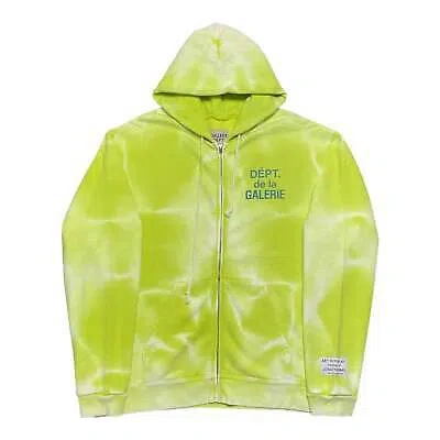 GALLERY DEPARTMENT GALLERY DEPARTMENT FRENCH LOGO ZIP UP HOODED SWEATSHIRT LIME GREEN