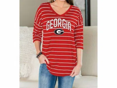 GAMEDAY COUTURE UNIVERSITY OF GEORGIA FALL IN LINE TUNIC IN RED
