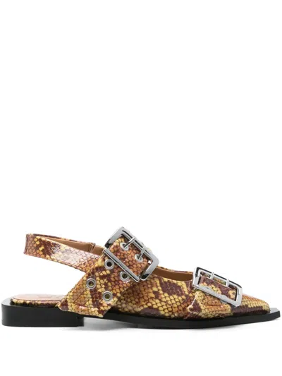 GANNI ANIMAL-PRINT BALLET FLATS