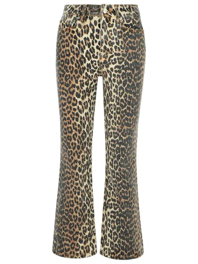 GANNI GANNI 'BETZY' BROWN COTTON JEANS WOMEN