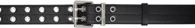 GANNI BLACK DOUBLE EYELET BELT