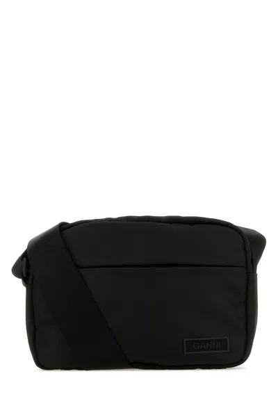 GANNI BLACK FABRIC CROSSBODY BAG