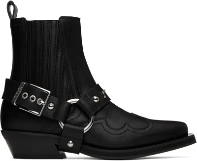 GANNI BLACK LOW CUT WESTERN CHELSEA BOOTS