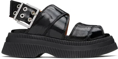 GANNI BLACK PLATFORM SANDALS