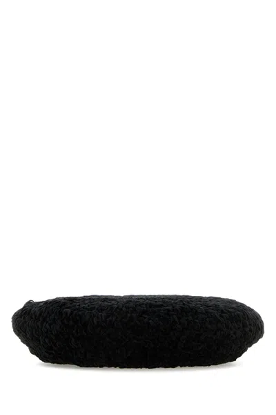 GANNI BLACK POLYESTER BERET