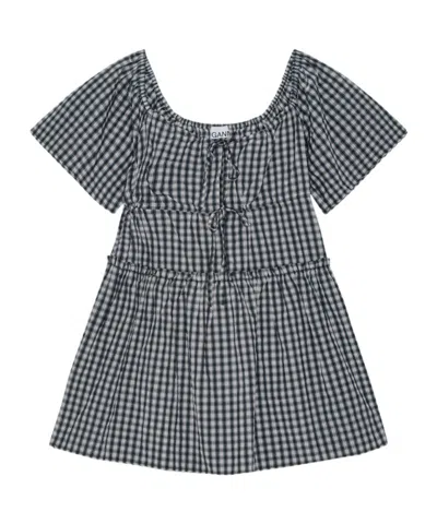 GANNI GANNI GANNI CHECKERED PATTERN DRESS