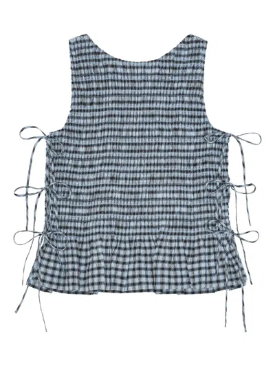 GANNI CHECKERED TOP