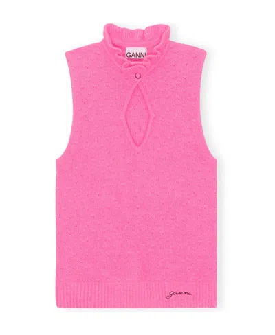GANNI CUT-OUT DETAIL KNITTED TOP