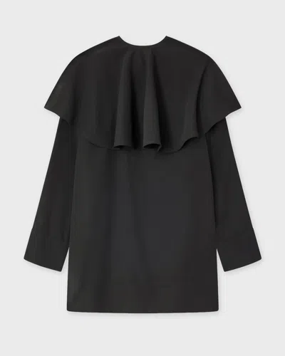 GANNI GANNI DRESS LIGHT TWILL SUITING COLLAR MINI