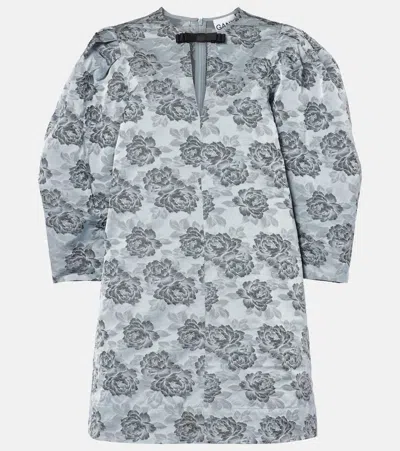 GANNI FLORAL JACQUARD MINIDRESS