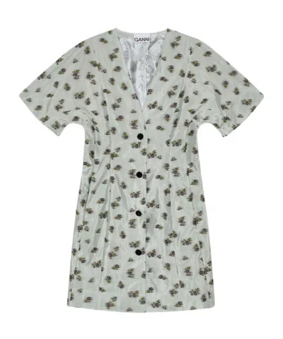 GANNI GANNI FLORAL PRINTED MINI DRESS