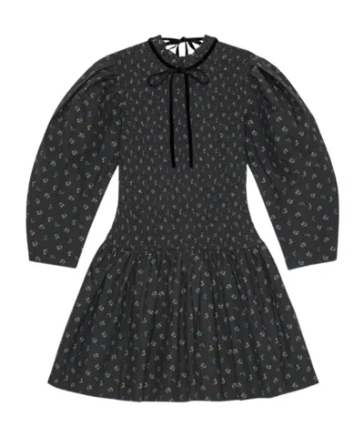 GANNI GANNI FLORAL PRINTED RUFFLED MINI DRESS