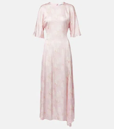 GANNI FLORAL SATIN MAXI DRESS