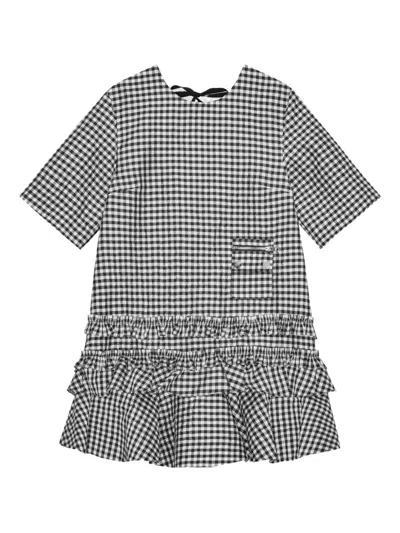 GANNI GINGHAM-PRINT DRESS