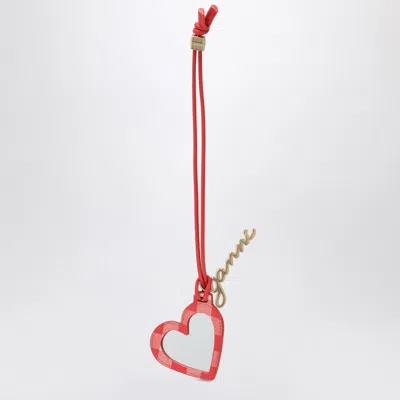 GANNI GANNI HEART-SHAPED MIRROR BOU RED WOMEN