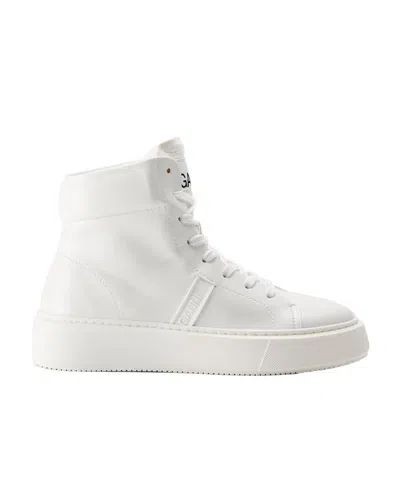 GANNI HIGH-TOP LOGO-PATCH SNEAKERS