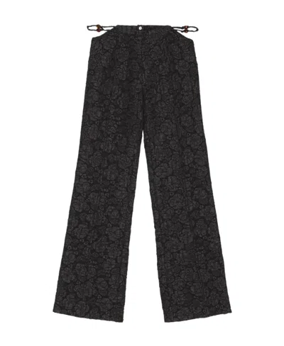 GANNI GANNI JACQUARD FLARED PANTS