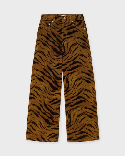 GANNI GANNI JEANS PRINTED FLOCK DENIM BAGGY