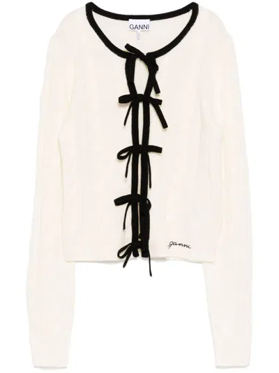 GANNI LACE-UP FASTENING CARDIGAN