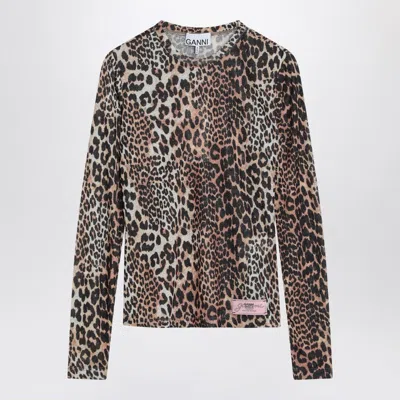 GANNI GANNI  LEOPARD PRINT T-SHIRT