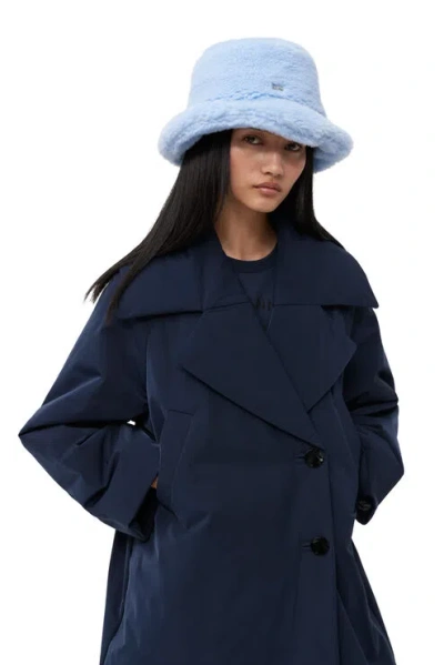 GANNI LIGHT BLUE FLUFFY TECH BUCKET HAT