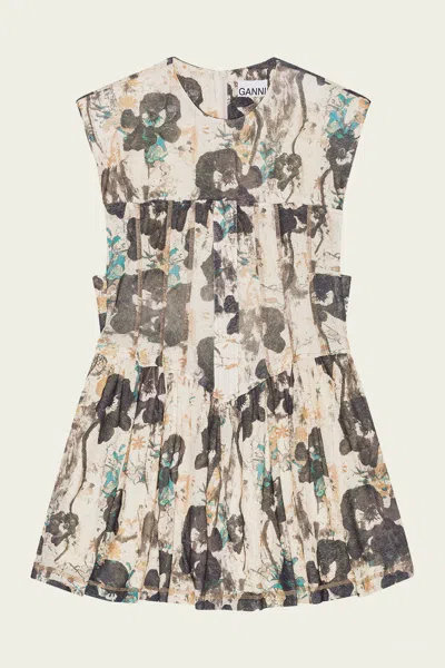 GANNI MARL MESH CORSET MINI DRESS IN AFTERGLOW