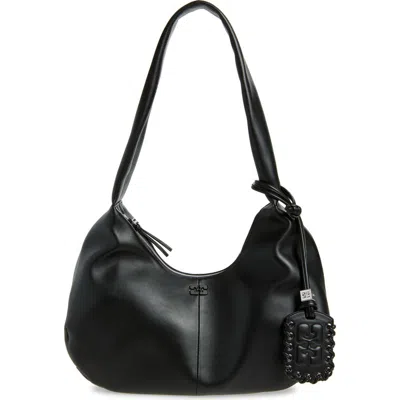 GANNI GANNI MEDIUM BOU LEATHER HOBO BAG