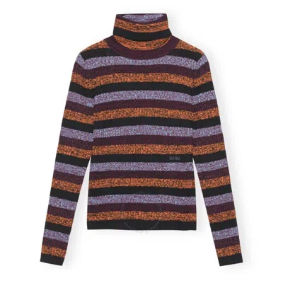 GANNI GANNI MERINO-RIB OPEN BACK SPRAYED HIGHNECK JUMPER